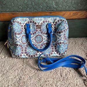 Rare Tory Burch Bahama Print Robinson Satchel